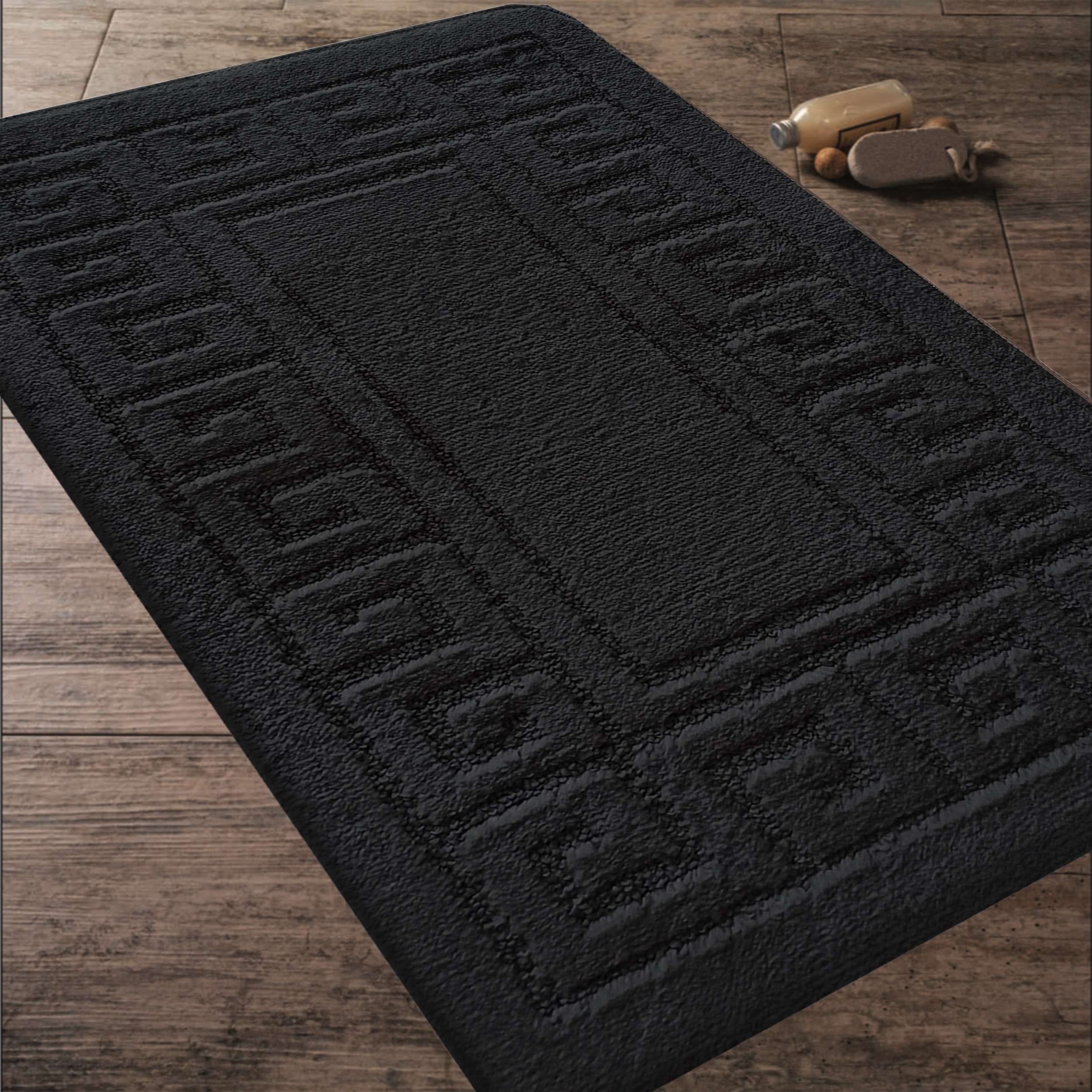 Komplet Dywaników Łazienkowych Montana Ethnic - Czarny Pod WC Antypoślizgowy