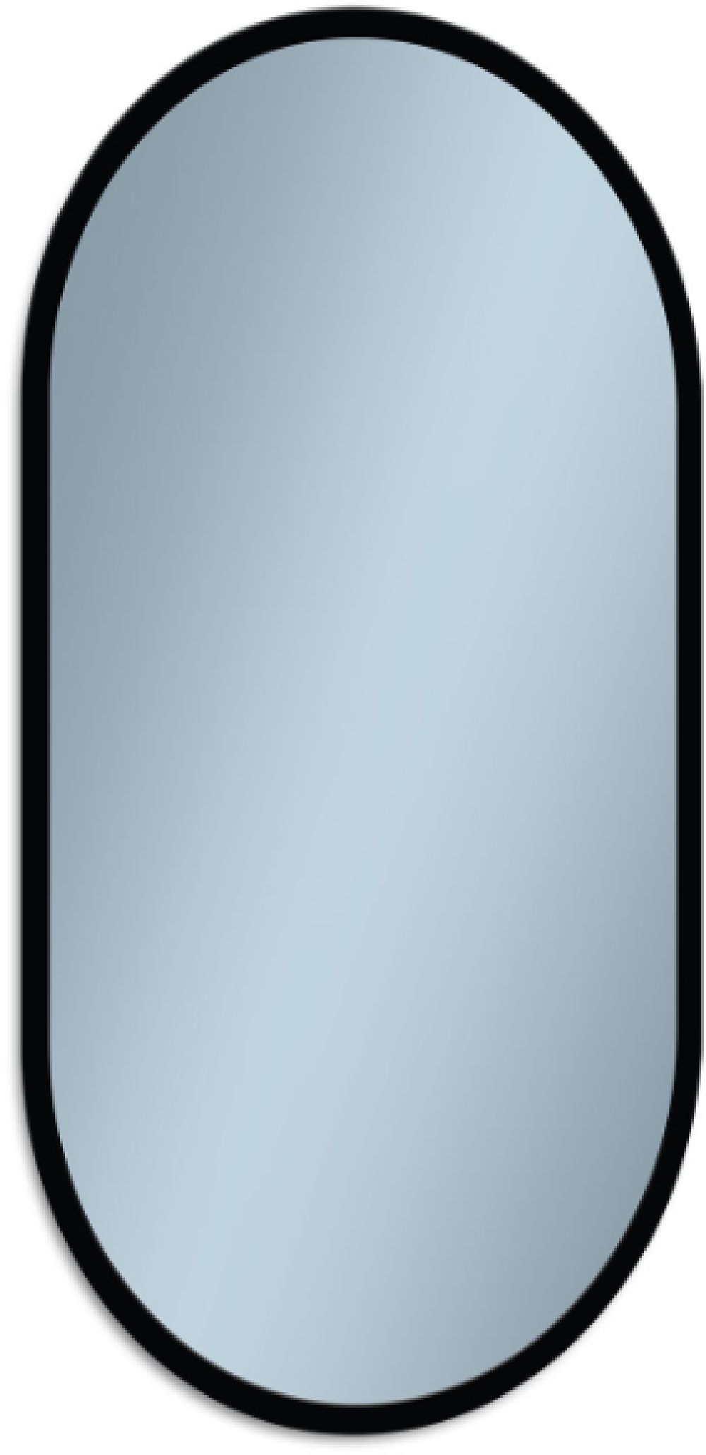 Darmowa Dostawa - Lustro 50x90 cm owalne z oświetleniem czarny Venti Oslo 5907722357519