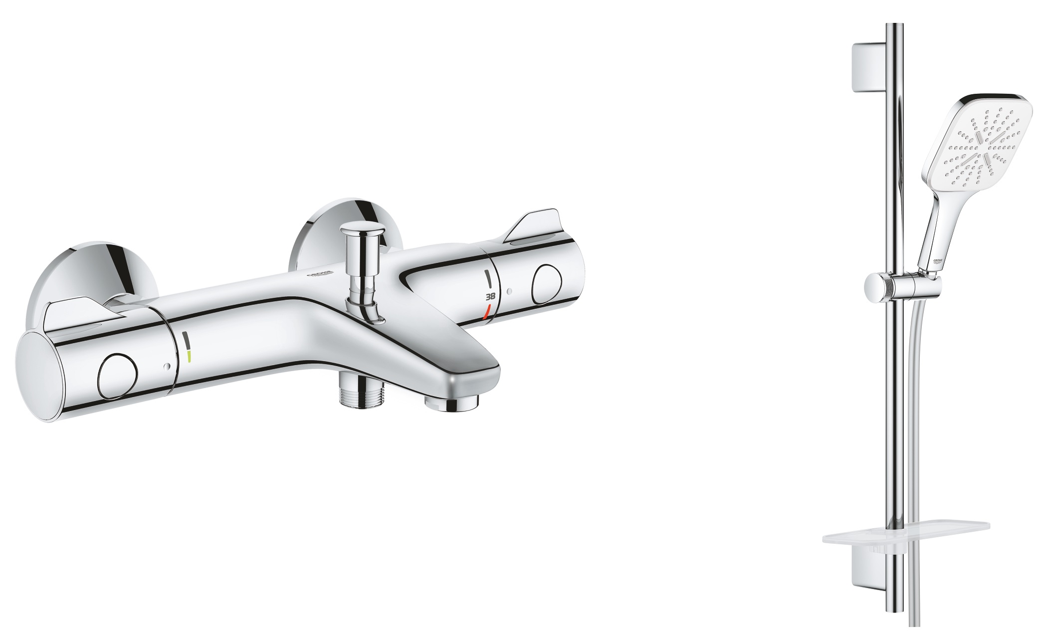 Darmowa Dostawa - Zestaw prysznicowy ścienny termostatyczny starlight chrome Grohe Grohtherm 800 abset1796