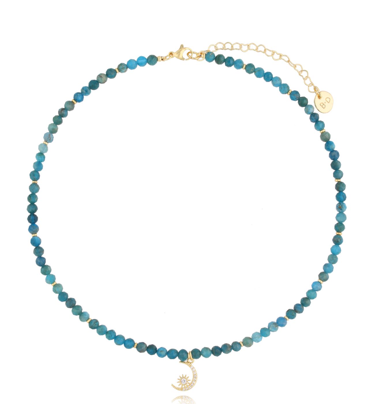 Naszyjnik z apatytami i księżycem Wenche NTW1108