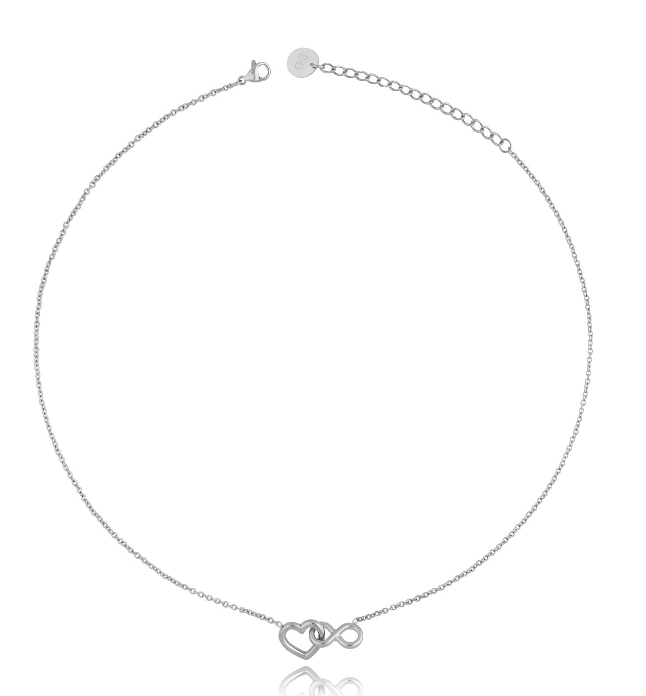 Naszyjnik srebrny serce i nieskończoność NSA0201