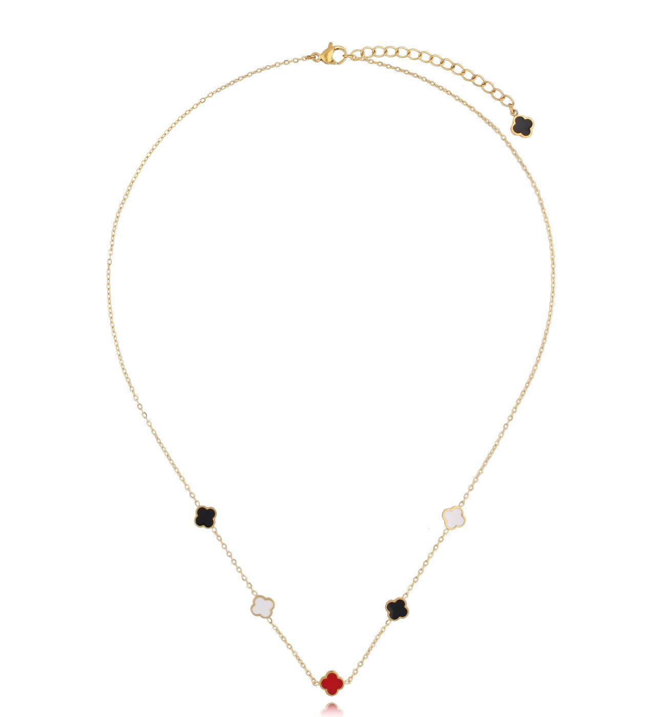 Naszyjnik z kolorowymi koniczynkami Mini Clovers NSY0315