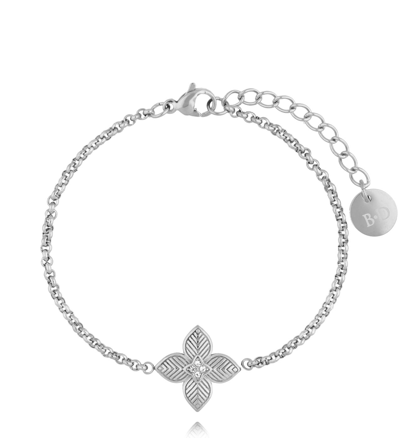 Bransoletka z koniczynką srebrna - By Dziubeka