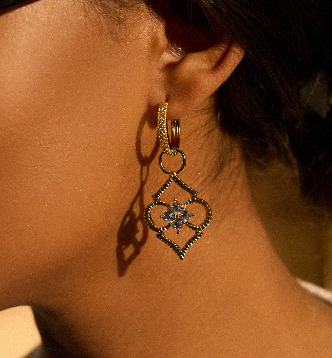 Kolczyki z marokańską koniczyną złote KSS1908