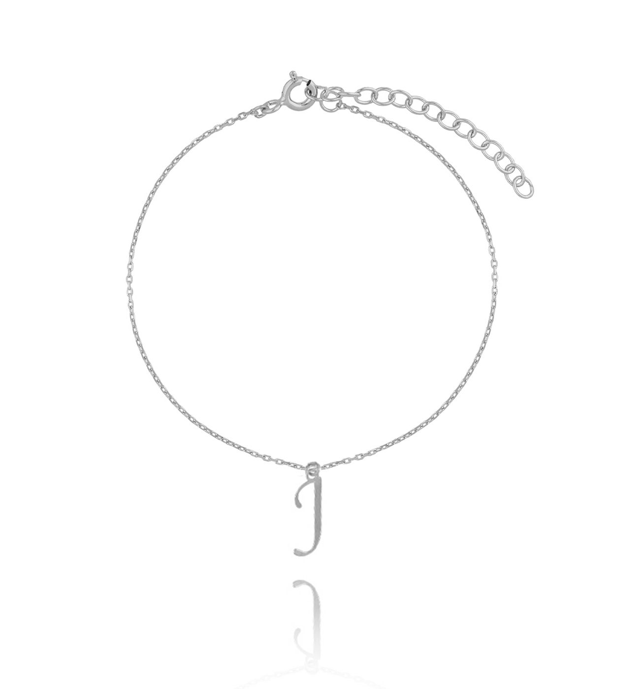 Bransoletka srebrna z literką J - By Dziubeka