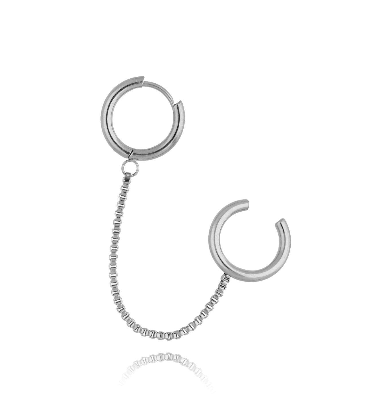 Kolczyk z nausznicą srebrny Zola KSA0607