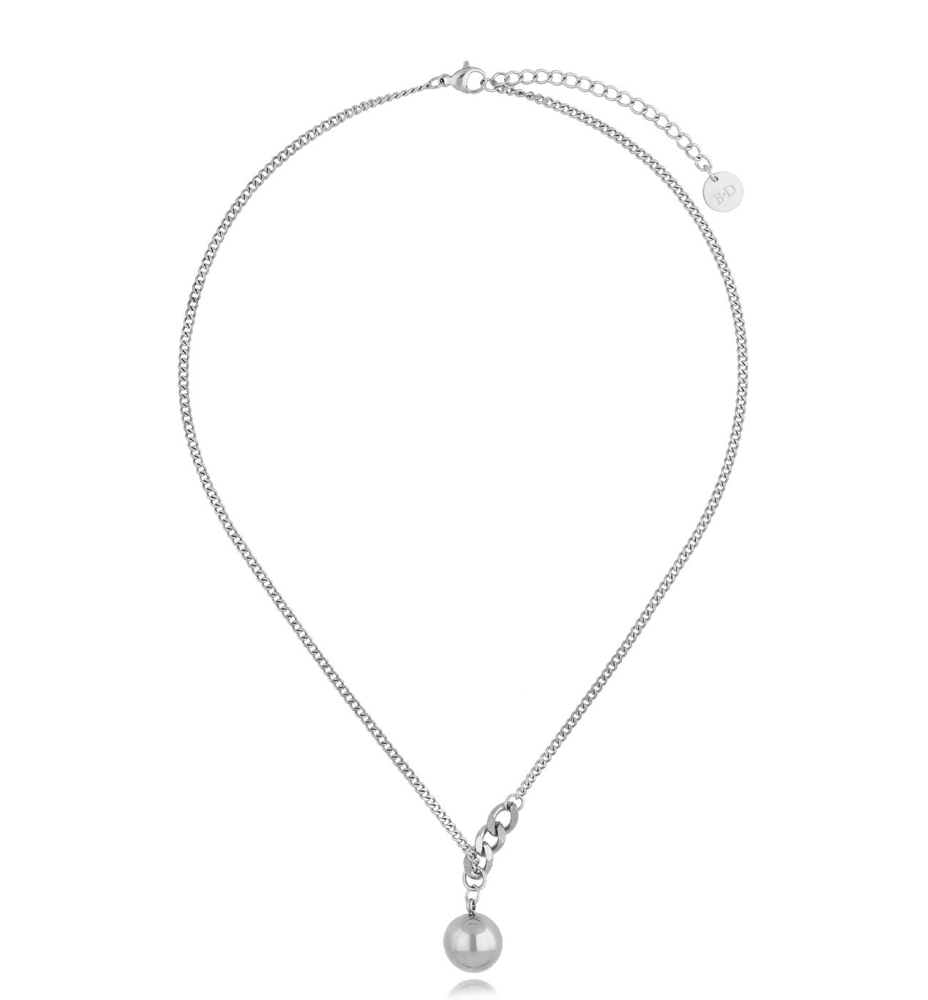 Naszyjnik srebrny z kulką Ines - By Dziubeka