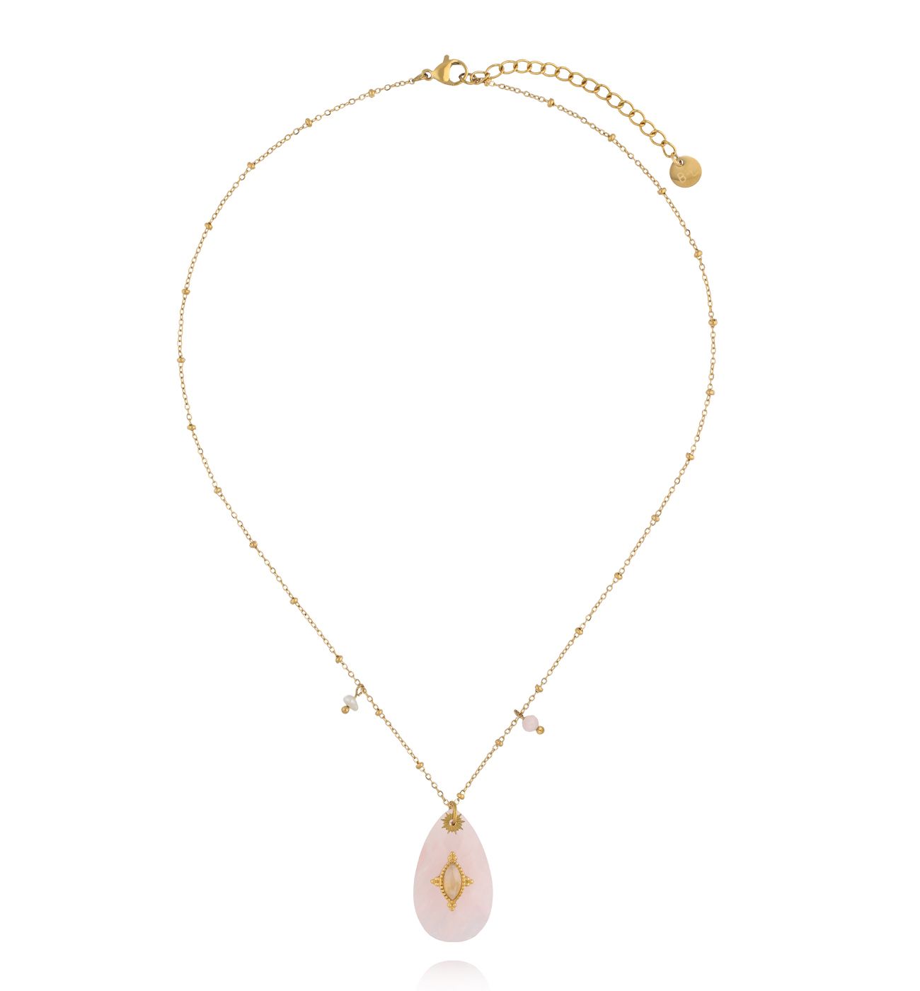 Naszyjnik z kwarcem różowym NPA1369