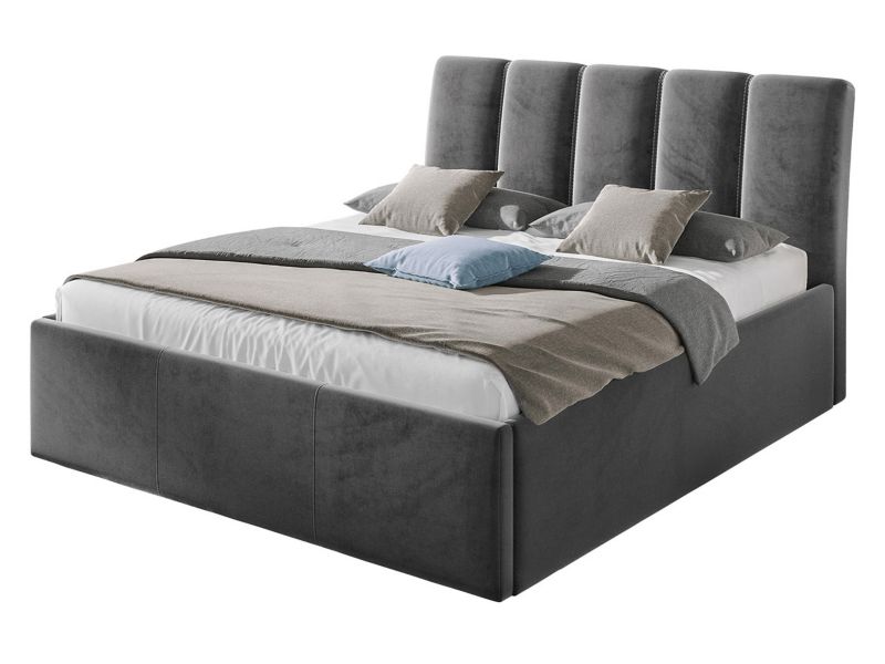 Łóżko tapicerowane MIRJAN 24 Sensi 180x200 stalowy szary 1 szt.