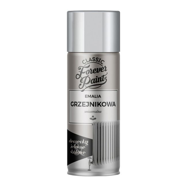 Emalia grzejnikowa uniwersalna Forever Paints 400 ml srebrna
