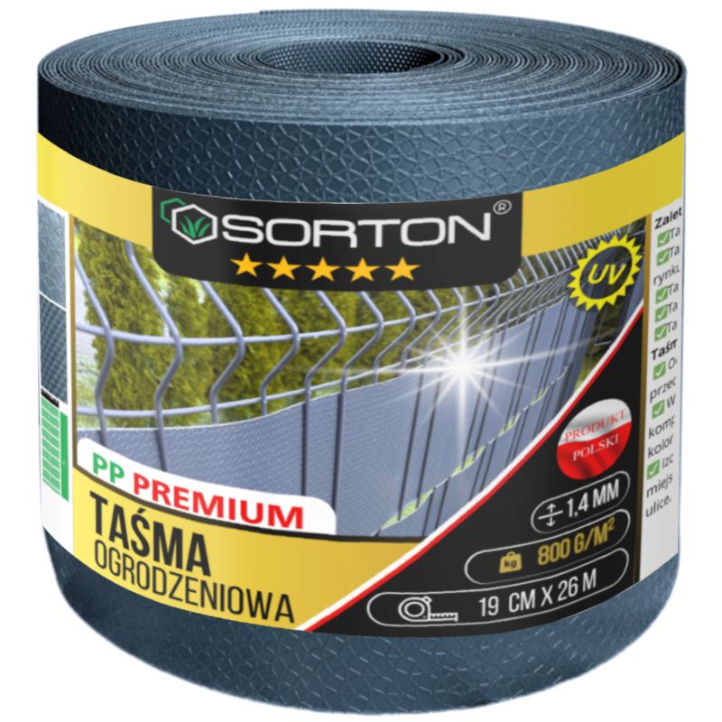 Taśma Ogrodzeniowa SORTON DUALSKIN 19cm x 26m RAL7016 antracyt 1szt.