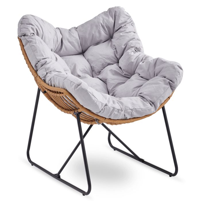 Fotel Ogrodowy Fin Mebel Elite Wypoczynkowy Kubełkowy Szary 1 szt