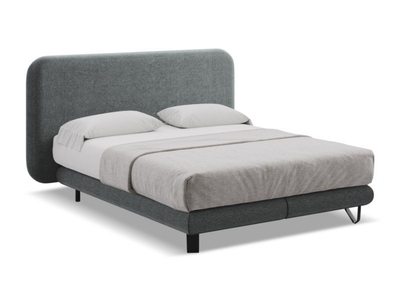 Łóżko LaMiaSofa Ilima z tkaniny szenilowej 160x200 grafitowy 1 szt.