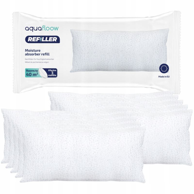 Wkład do pochłaniaczy wilgoci, AquaFloow, uniwersalny, bezzapachowy, osuszacz powietrza, 500g, 10szt