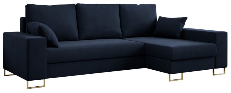 Narożnik MKS Meble DORIAN L uniwersalny ciemnoniebieski welwet 1szt.
