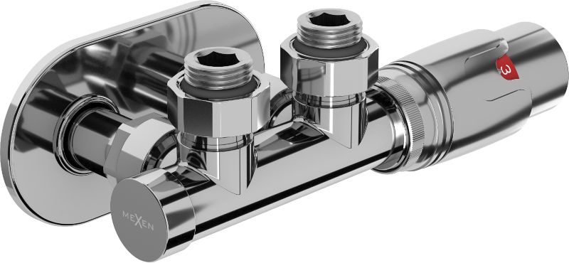 Zestaw termostatyczny kątowy Mexen G00 chrom W907-900-905-01 1 szt.