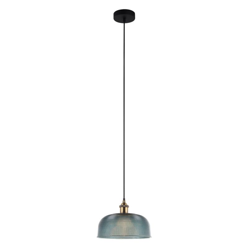 Lampa sufitowa wisząca Italux Davide 1453 niebiesko-czarna-mosiądz nowoczesna 1xE27 x 60W 1 szt.