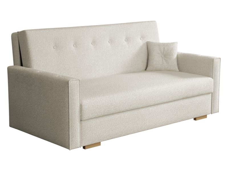 Kanapa MIRJAN 24 z pojemnikiem na pościel Viva Sonic IV szarobeżowa bukla 1 szt.