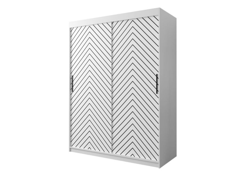 Szafa MIRJAN 24 Jodełka 1 150 biały + czarny mat 1 szt.