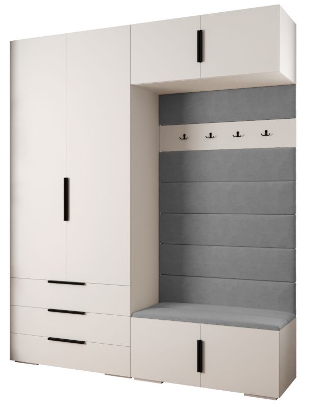 Garderoba do przedpokoju Abiks INOVA 1 Z12 biały+czarny+manila16 1szt.