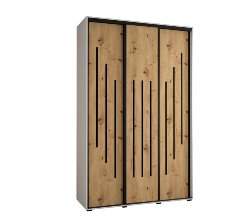 Szafa przesuwna Abiks DAVOS 8 wysoka szer.150cm gł.60cm biały/artisan/czarny 1szt.