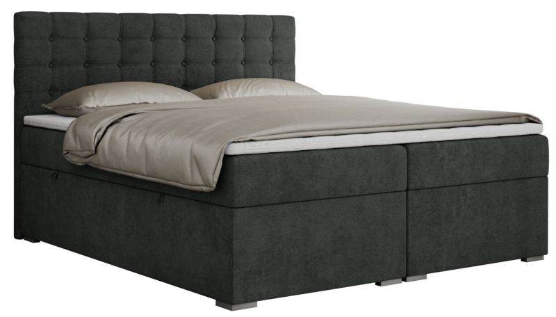 Łóżko kontynentalne MKS Meble SUSAN 140x200 H4 ciemnoszary struktura 1szt.