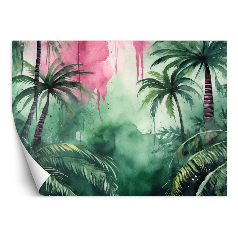 Fototapeta Feeby Palmy akwarelowe w dżungli 350x245 1 szt