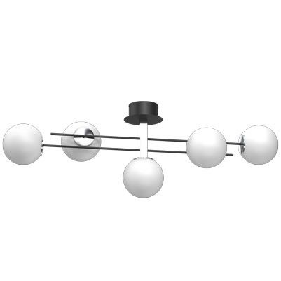 Lampa sufitowa wisząca Luminex Satelit czarny mat-chromowana-biała wym: 39 x 112 x 25 cm 5xE27 x 15W 1 szt.