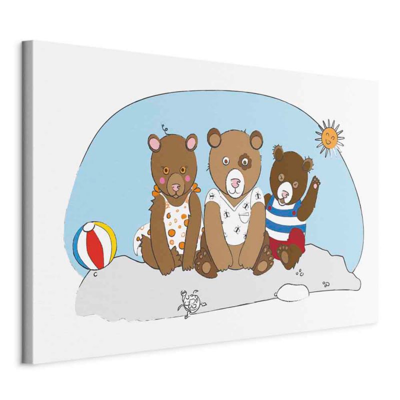 Obraz Artgeist Misie na plaży 30 x 20 cm flizelina 1 szt