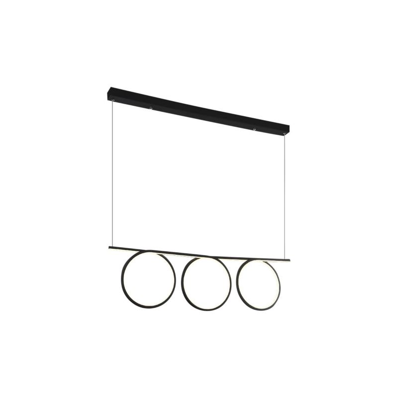 Lampa wisząca Milagro Loop 5236 czarno-biała szerokość 80 cm wbudowany LED 60W 1 szt.