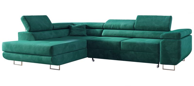 Narożnik MKS Meble GUSTAW L strona lewa Ciemnozielony welvet 1szt.
