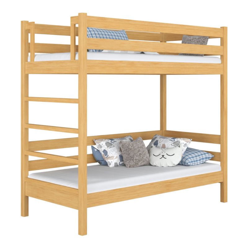 Drewniane łózko piętrowe N-WOOD N03 90x190 sosna naturalna 1 szt.