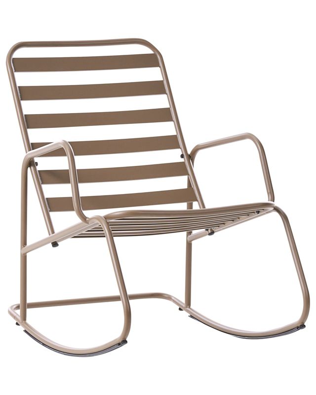 Fotel bujany ogrodowy Turi Metal Beżowoszary 1 szt.