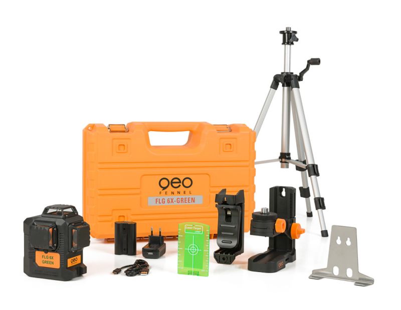 Zielony laser FLG 6X Green 3D geo-Fennel krzyżowy płaszczyznowy 3 x 360 Maxi Set 1 szt.