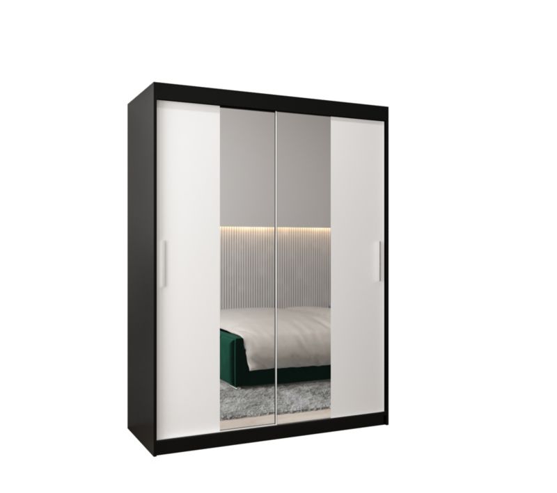 Szafa przesuwna Garderoba Abiks Tokyo 1 150 czarny + biały 1 szt.