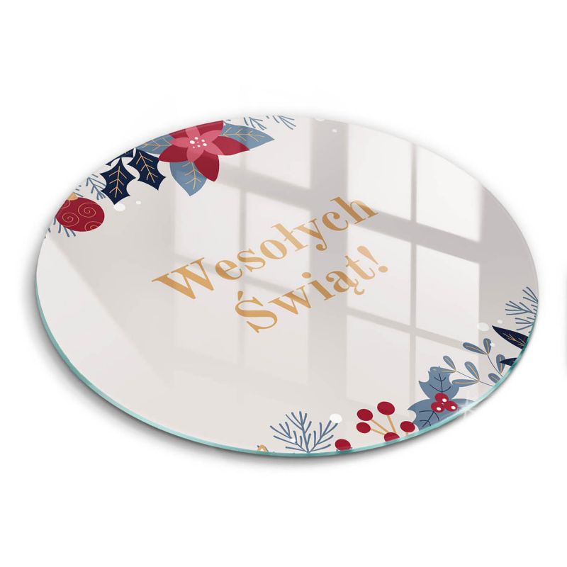 Szklana deska do krojenia Wallfluent fi30 cm Radosnych Świąt 1 szt.