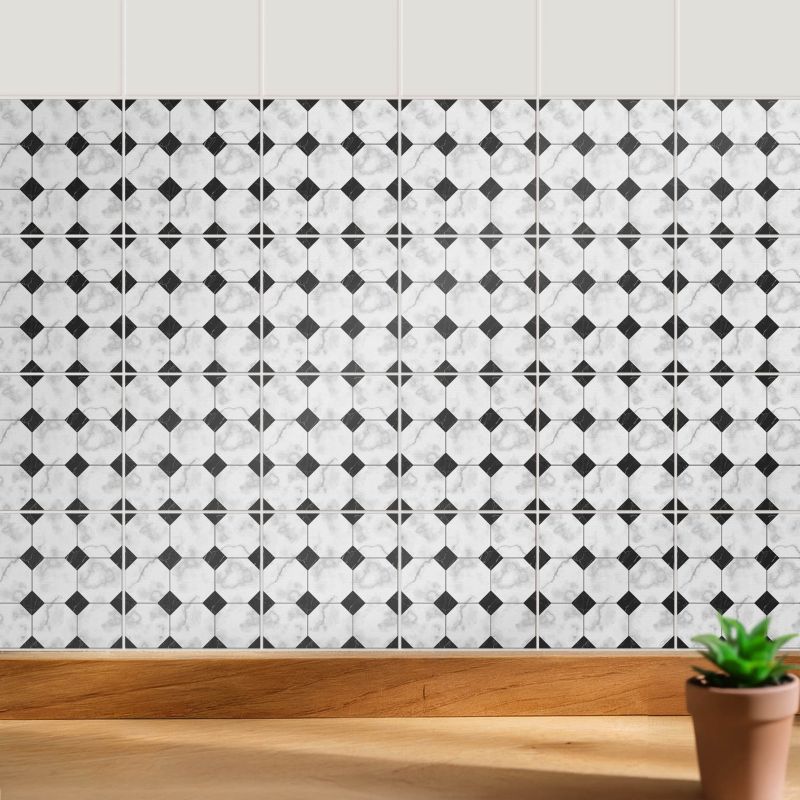 Naklejki na płytki Wallfluent 10x10 cm Sześciokąty w siatce szybka renowacja 24 szt.