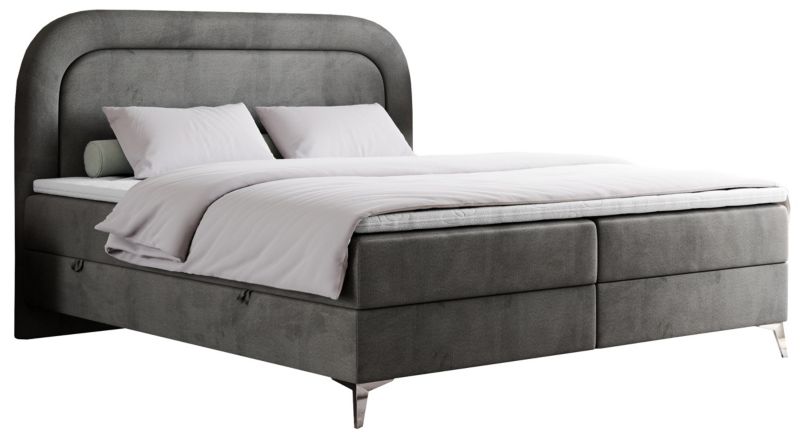 Łóżko kontynentalne MKS Meble EIRA 160x200 H3 ciemnoszary welwet 1szt.