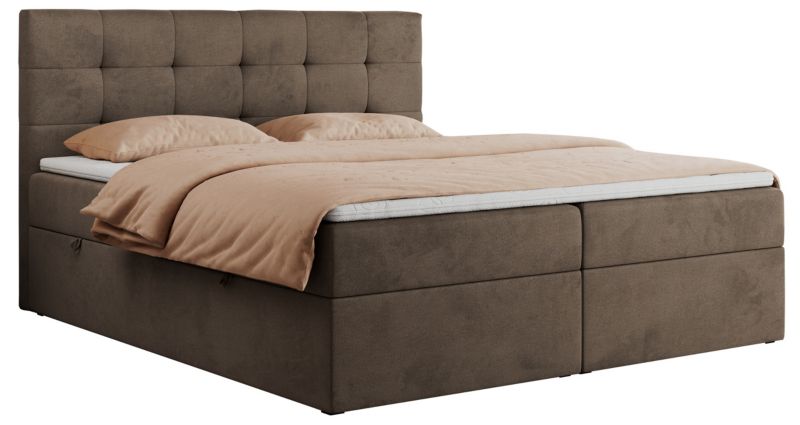 Łóżko kontynentalne MKS Meble CENTOS 140x200 H4 Brązowy welvet 1szt.