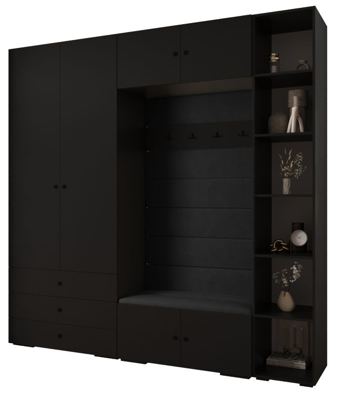 Garderoba do przedpokoju Abiks INOVA 2 Z10 czarny+czarny+manila18 1 szt.