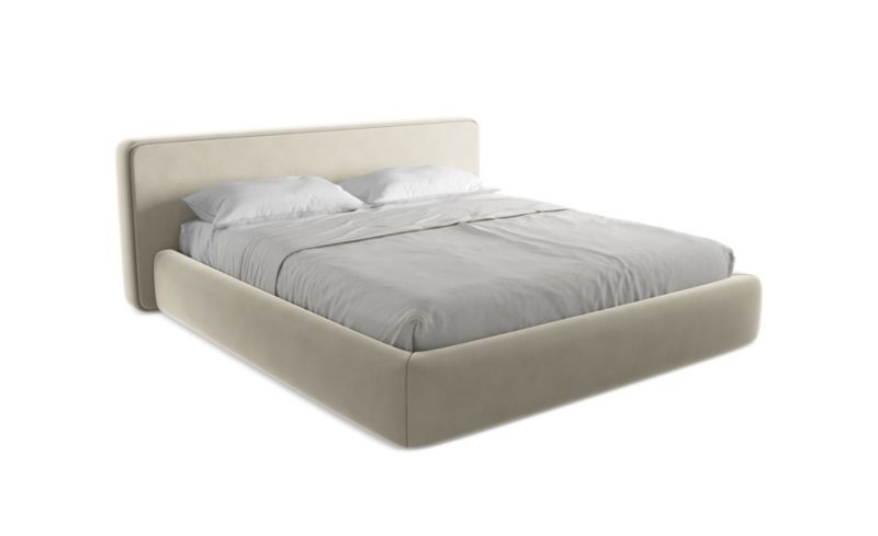 Łóżko LaMiaSofa Kiana z weluru 180x200 perłowy 1 szt.