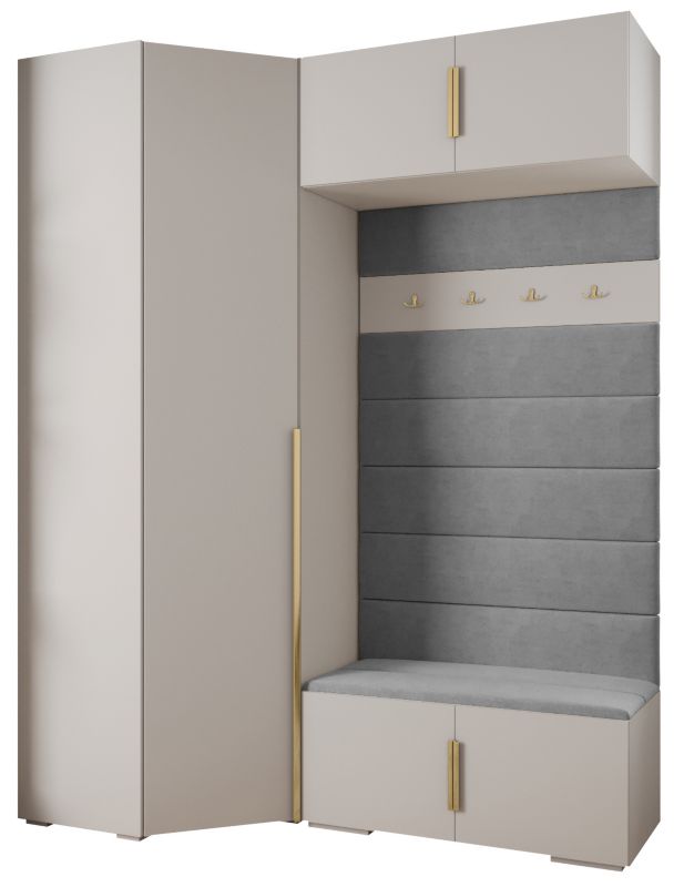 Garderoba do przedpokoju Abiks INOVA 1 Z21 biały+złoty+manila16 1szt.