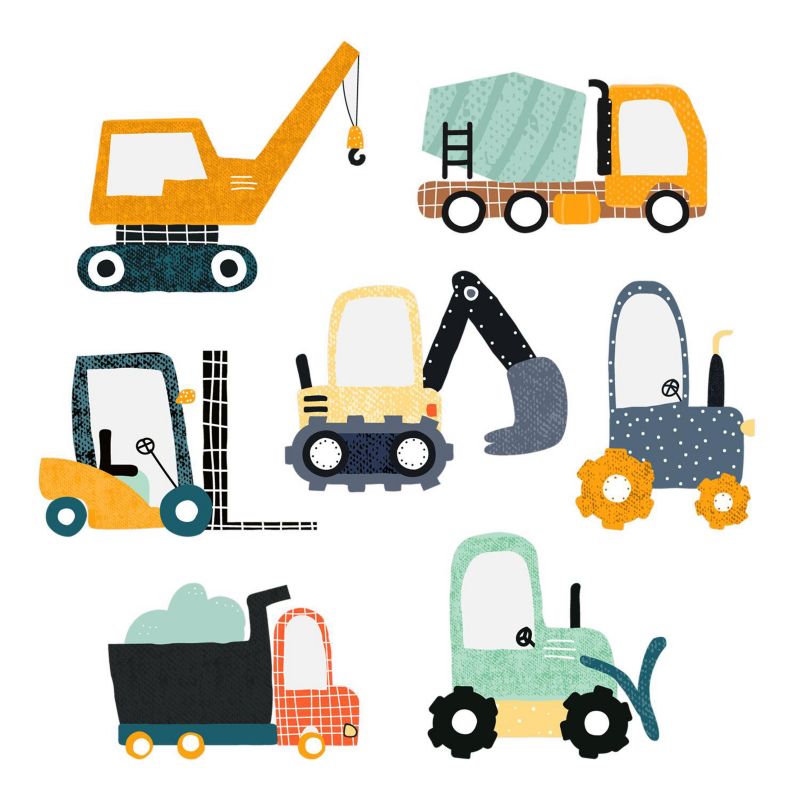 Dziecięce Naklejki Wallfluent 197x130 cm Maszyny budowlane 1 rol.