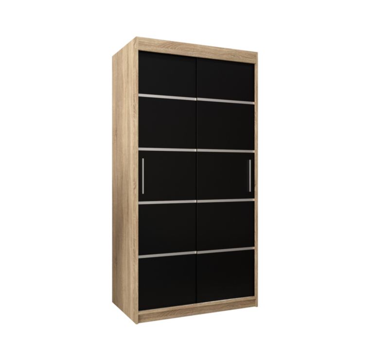 Szafa przesuwna Garderoba Abiks Verona 1 100 sonoma + czarny 1 szt.