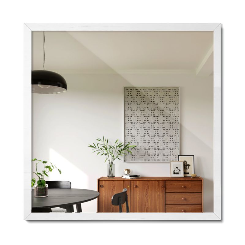 Lustro Kwadratowe ArtPrintCave 50 x 50 cm Wiszące w Białej Ramie Dekoracyjne do Salonu Łazienki Sypialni 1 szt.