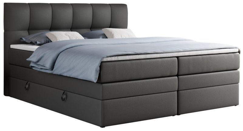 Łóżko kontynentalne MKS Meble ALVIN KING 160x200 H3 Szary ecoskóra 1szt.