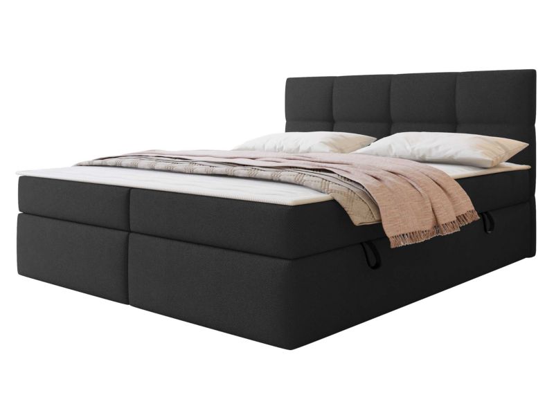 Łóżko kontynentalne MIRJAN 24 Figaro 160x200 cm czarny strukturalny 1 szt.