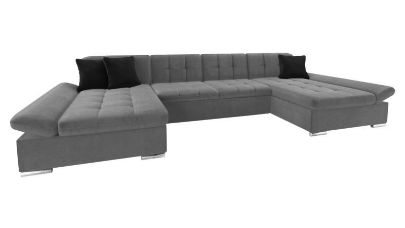 Narożnik MIRJAN 24 z funkcją spania Alia platynowy szary/czarny 1 szt.