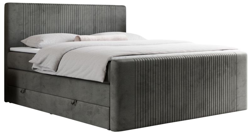 Łóżko kontynentalne MKS Meble KING DOREN 120x200 H3 ciemnoszary welwet 1szt.