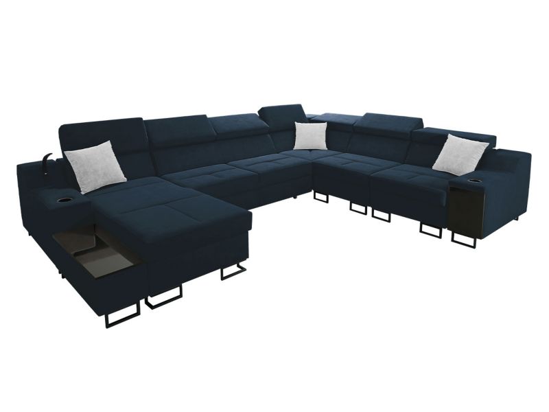 Narożnik MIRJAN 24 z trzema pojemnikami Alicante VIII lewy granatowy/szafirowy/gołębi 1 szt.